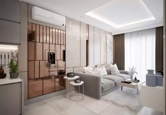 Mẫu phòng khách đẹp cho chung cư 1 phòng ngủ